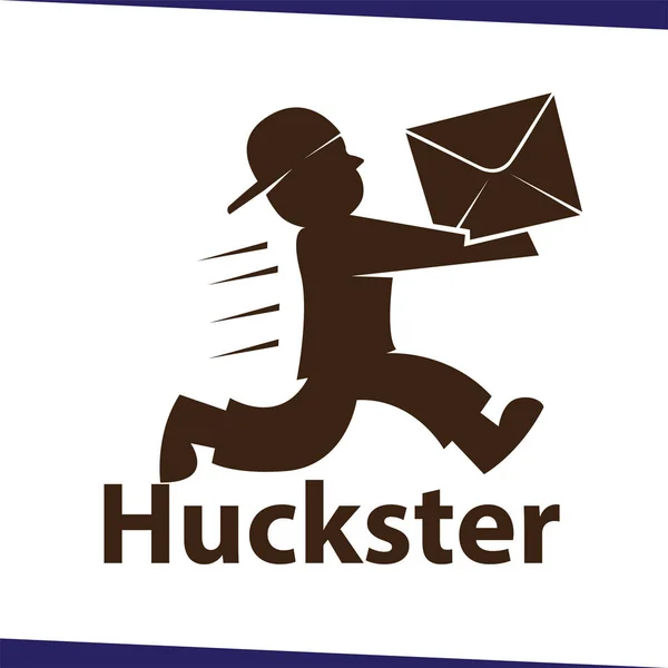 Kişi Kutu Logo Simge Vektör Şablonunu Tutun Huckster Logo Simge — Stok Vektör