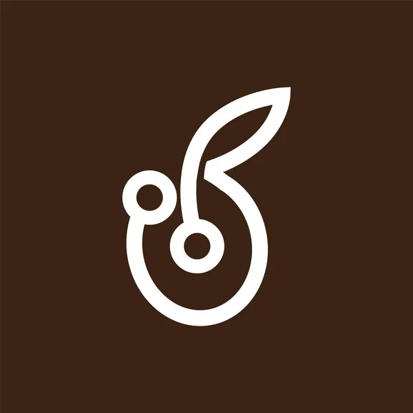 Lettera Frutta Logo Icona Modello Vettoriale — Vettoriale Stock