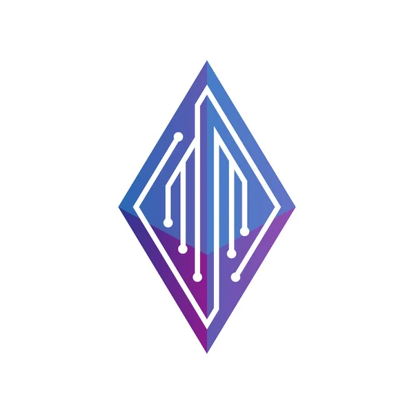 Początkowe Litery Bloku Łańcucha Logo Ikona Wektor Szablonu Pętli List — Wektor stockowy