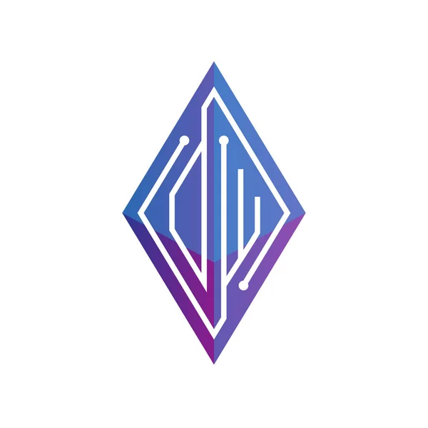 Początkowe Litery Bloku Łańcucha Logo Ikona Wektor Szablon Pętli List — Wektor stockowy