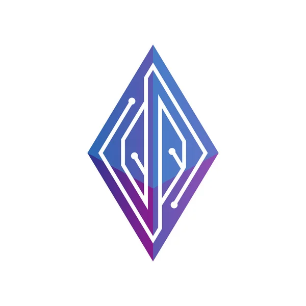 Początkowe Litery Bloku Łańcucha Logo Ikona Wektor Szablonu Pętli List — Wektor stockowy