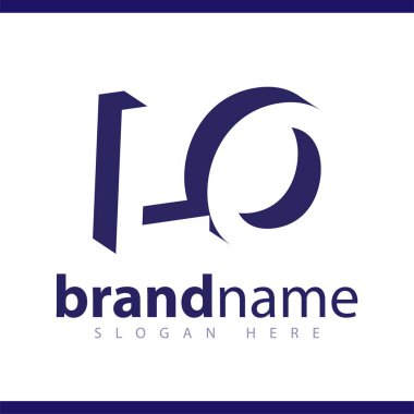 Lo ilk harfi ile negatif boşluk logo simge vektör şablonu