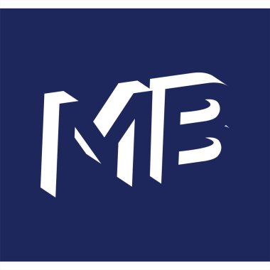 Negatif alan logo simge vektör şablon MB ilk harfi