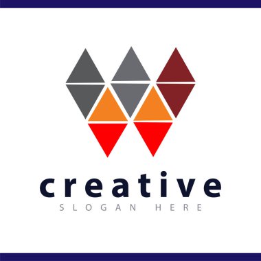 w ilk harf logo vektör şablonu