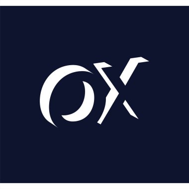 Öküz ilk harfi ile negatif boşluk logo simge vektör şablonu