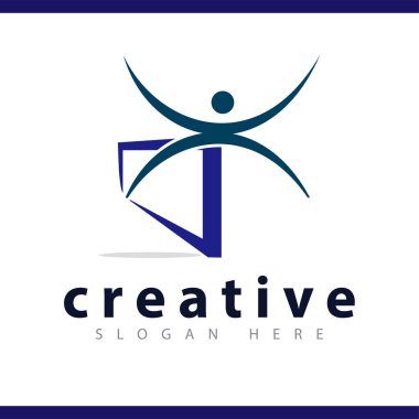 İnsanlar soyut Logo vektör şablonu