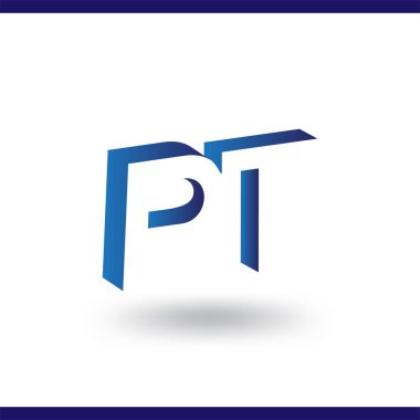 PT ilk harfi ile negatif boşluk logo simge vektör şablonu