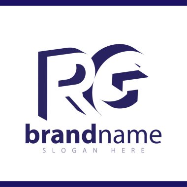 R G ilk harfi ile negatif boşluk logo simge vektör şablonu