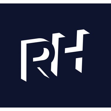 İlk harfi Rh negatif boşluk logo simge vektör şablonu
