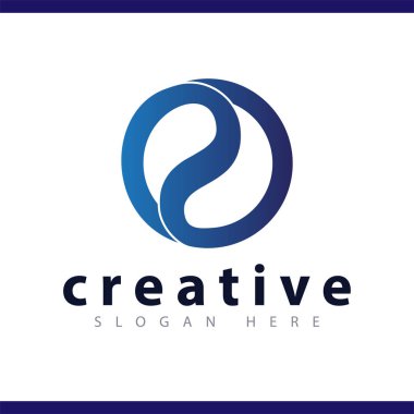 r ilk harf daire logo vektör şablonu