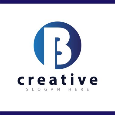 B başlangıç harfi logo vektör şablonu
