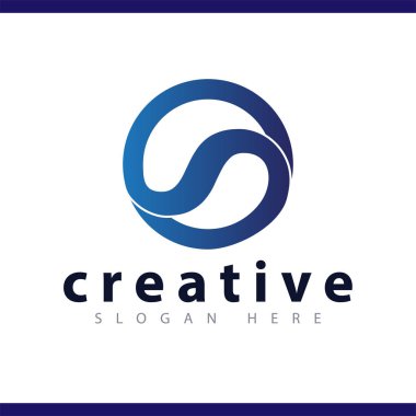 s ilk harf logo vektör şablonu