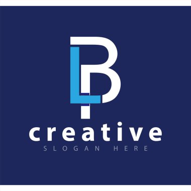 lb p ilk harf logo vektör şablonu