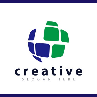 soyut veri daire logo vektör şablonu