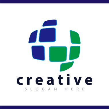 soyut veri daire logo vektör şablonu