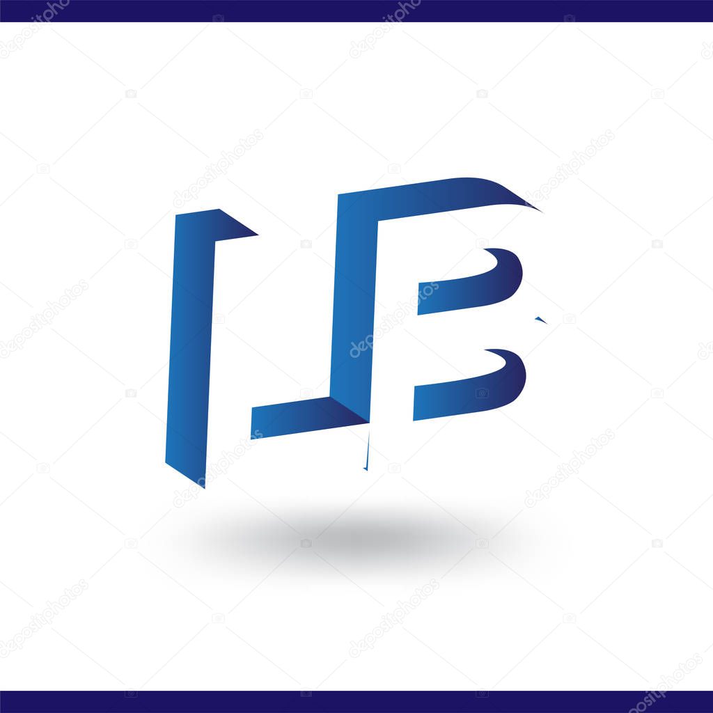 LB initial letter with negative space logo icon vector template