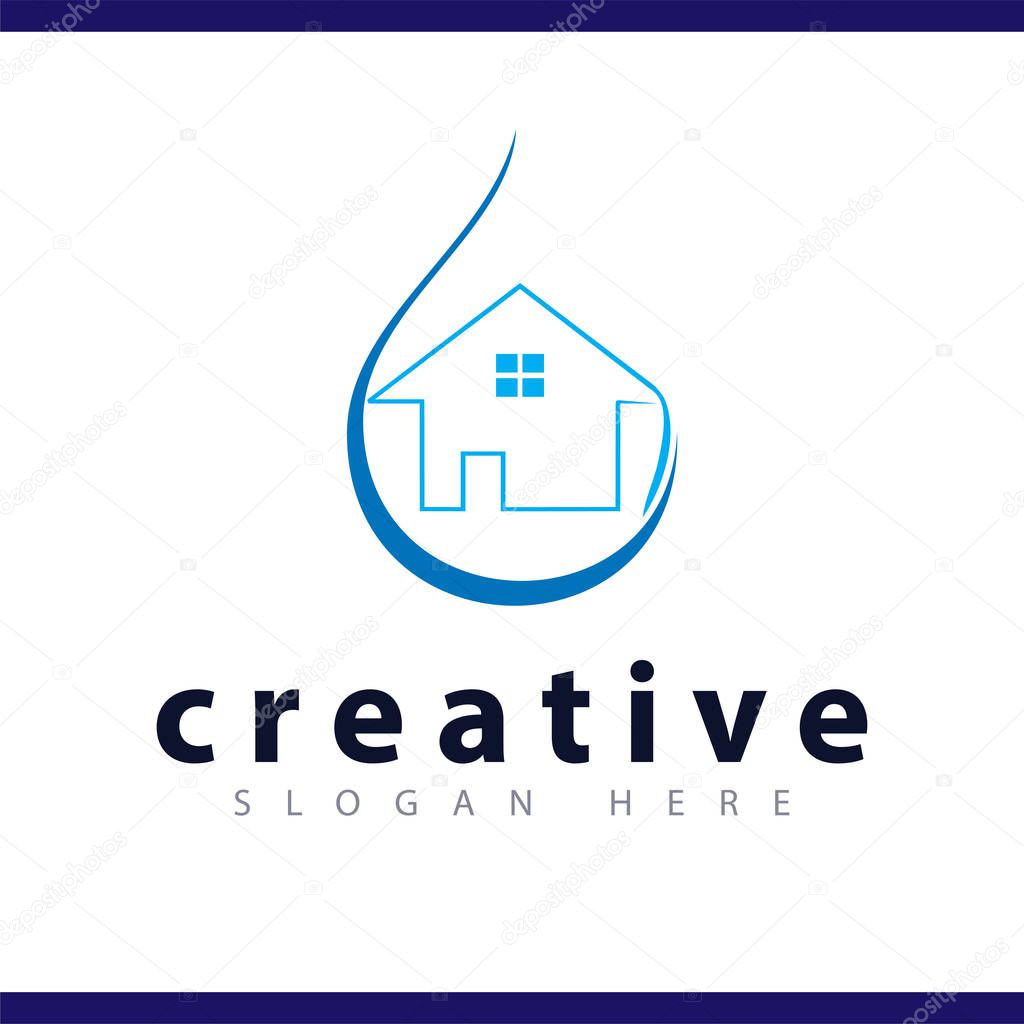 Plumbing home logo vector template