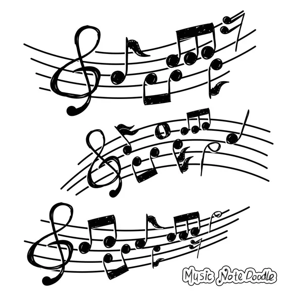 Notas musicais elemento de design em estilo doodle — Vetor de Stock