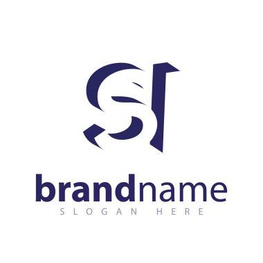 Negatif alan vektör şablon si ilk harf logo