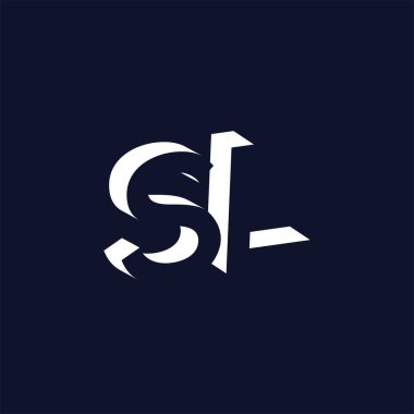 Negatif alan vektör şablon S L ilk harf logo