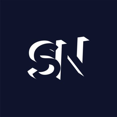 Negatif alan vektör şablon sn ilk harf logo