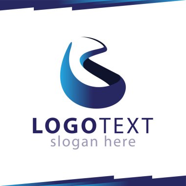 B harfi yuvarlak Logo vektör şablonu