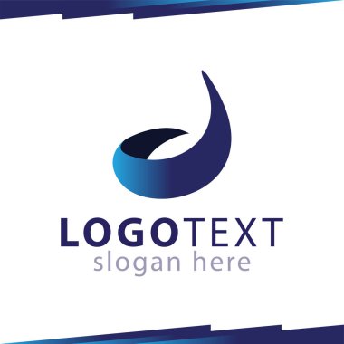d harfi yuvarlak Logo vektör şablonu