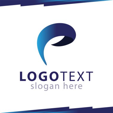 p harfi yuvarlak Logo vektör şablonu