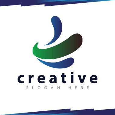 soyut el başparmak logo şablonu