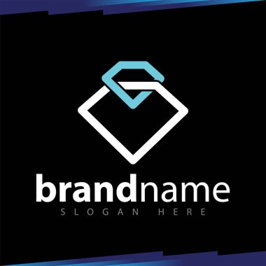 Elmas satırı Logo vektör şablonu