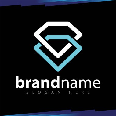 Elmas satırı Logo vektör şablonu