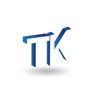 Negatif alan vektör şablon T K İlk harf logo