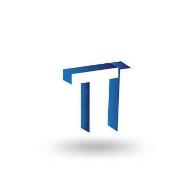 Negatif alan vektör şablon ti ilk harf logo