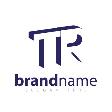 Negatif alan vektör şablon tr ilk harf logo
