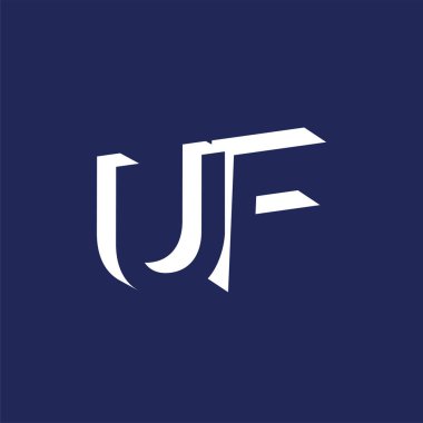 Negatif alan vektör şablon UF ilk harf logo