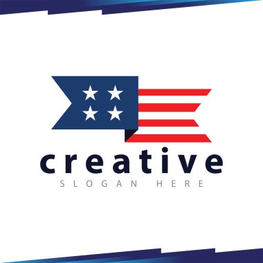 Bayrak kampanya logo vektör şablonu