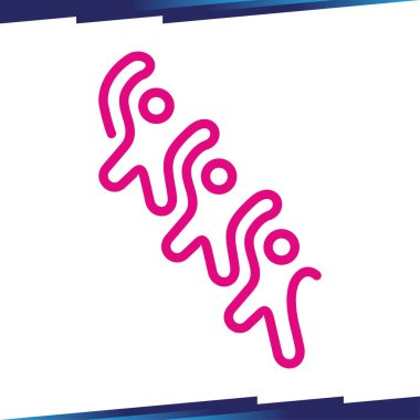 İnsanlar Hat sanatı logo vektör şablonu