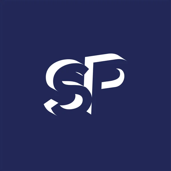 Počáteční písmeno logo v negativní prostor vektoru šablona SP — Stockový vektor