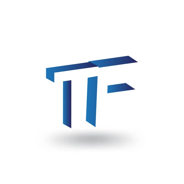 T F Logo-ul inițial Letter în șablon vectorial spațiu negativ — Vector de stoc