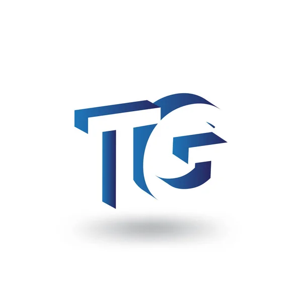 T G Logo-ul inițial Letter în șablon vectorial spațiu negativ — Vector de stoc