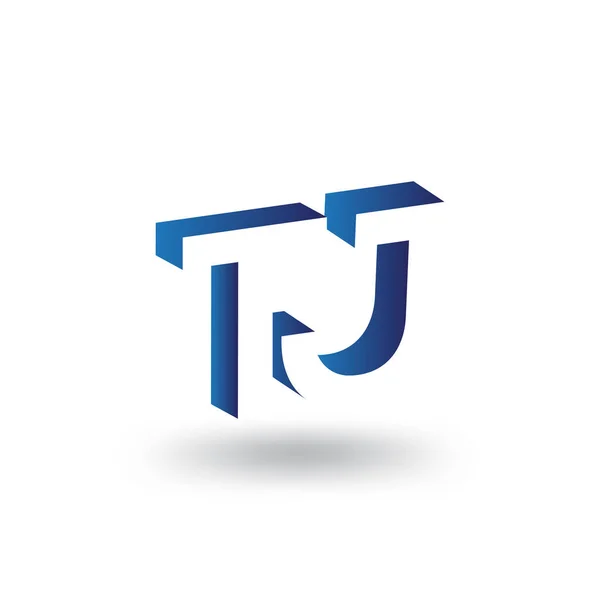 T J eerste brief logo in negatieve ruimte vector sjabloon — Stockvector