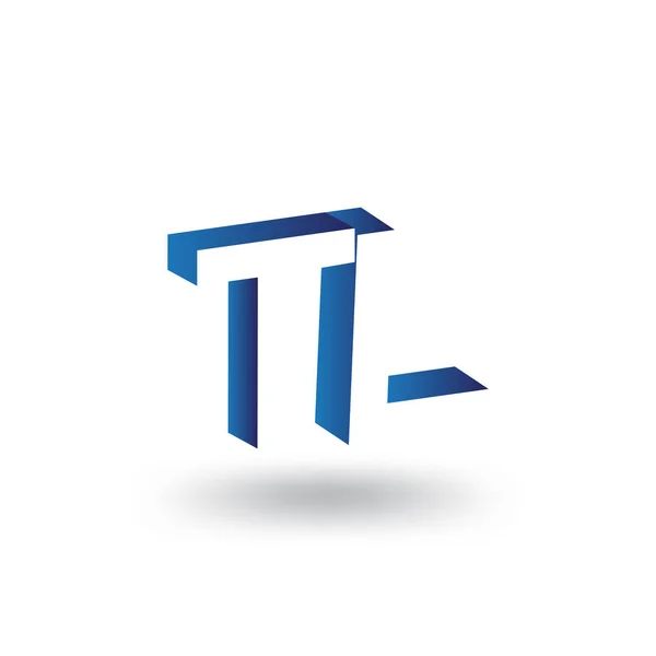 Negatif alan vektör şablon TL ilk harf logo — Stok Vektör