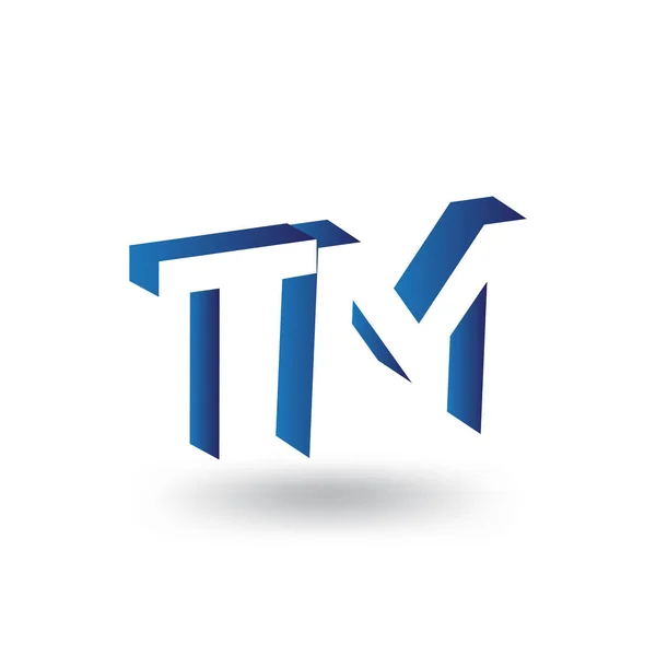 Negatif alan vektör şablonu TM ilk harf logo — Stok Vektör