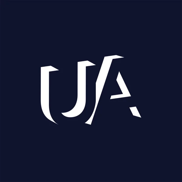 Логотип ua початкового листа в негативний простір векторних шаблон — стоковий вектор