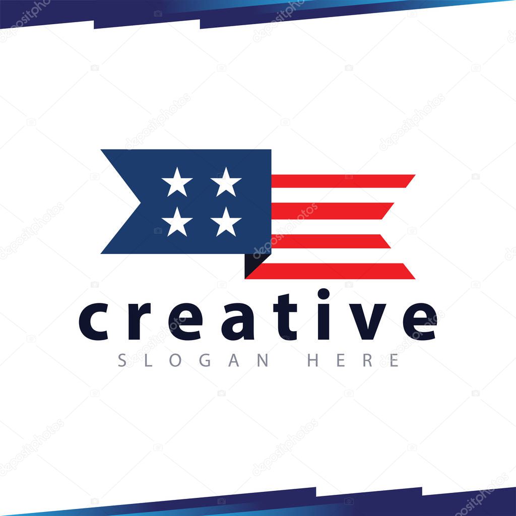 Flag Campaign logo vector template