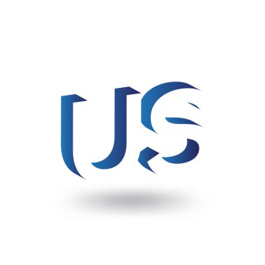 Bize ilk harfini negatif boşluk vektör şablonu logo