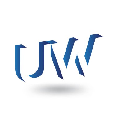 Negatif alan vektör şablon U W ilk harf logo