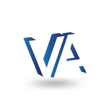 Negatif alan vektör şablon VA ilk harf logo