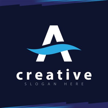 Mektup dalga Logo vektör şablonu