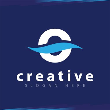 o mektup dalga Logo vektör şablonu